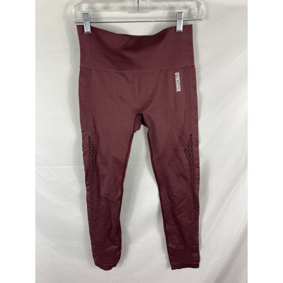 Gymshark Seamless Burgundy Leggings Size Medium - Picture 1 of 5